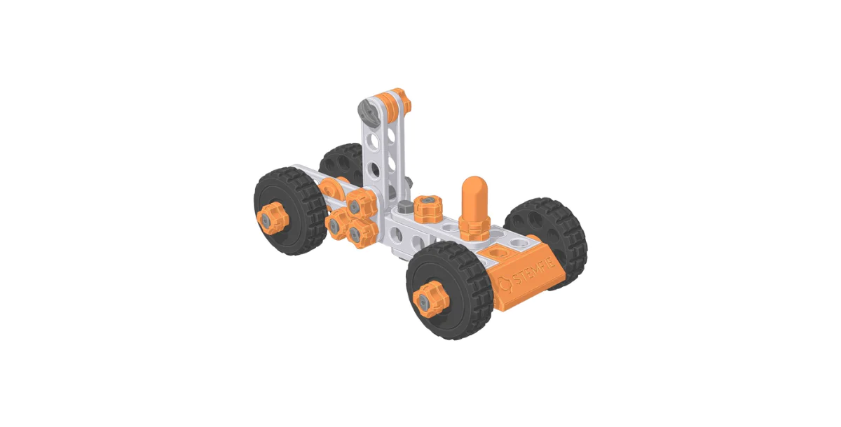 STEMFIE rubber-band-driven car