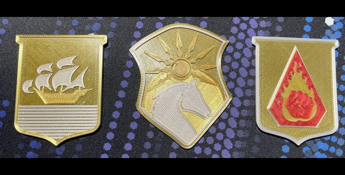 DnD Hellrider and Baldurs Gate Badges